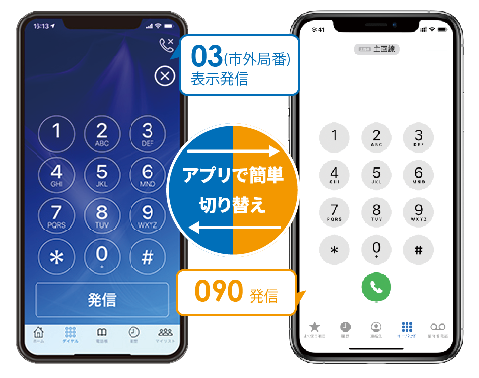 アプリで簡単切り替え