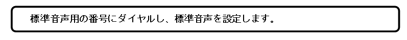 留守番電話／アナウンスの応答メッセージに標準音声を利用したい