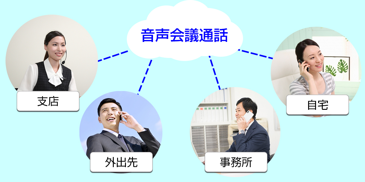 音声会議通話でコスト削減・業務の効率化イメージ図