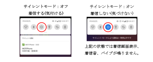 MOT/Phone android版サイレントモードはオフ