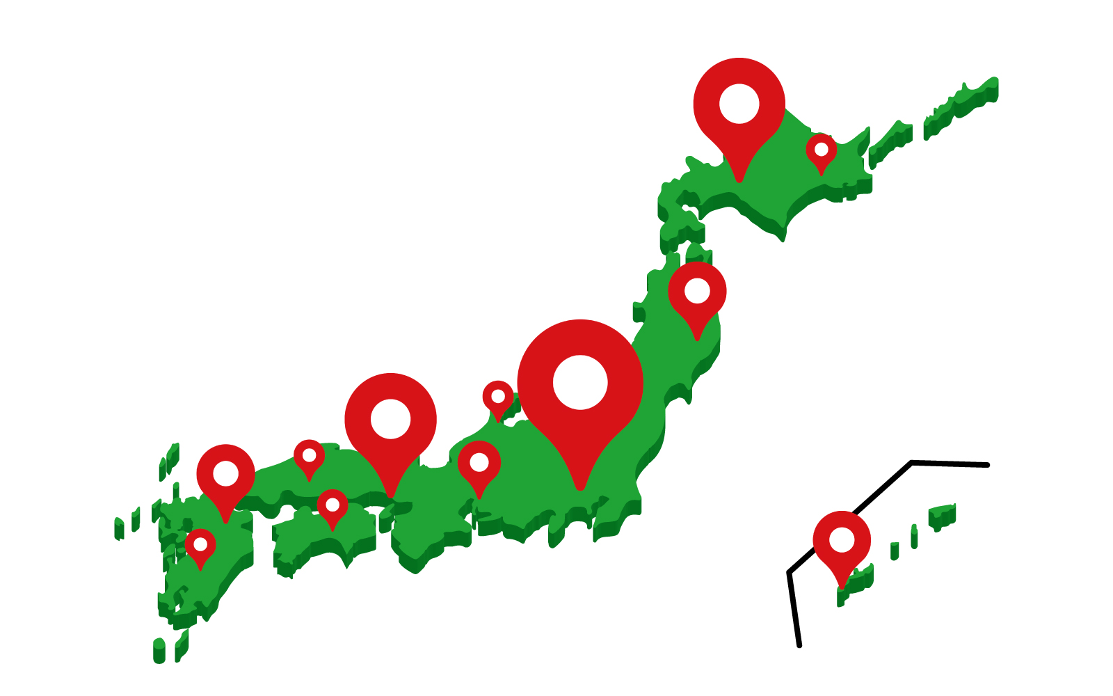 バルテックグループの電話・ビジネスフォン工事の選ばれる理由1「全国加盟店149店舗と提携した最適な技術スタッフが最短訪問」