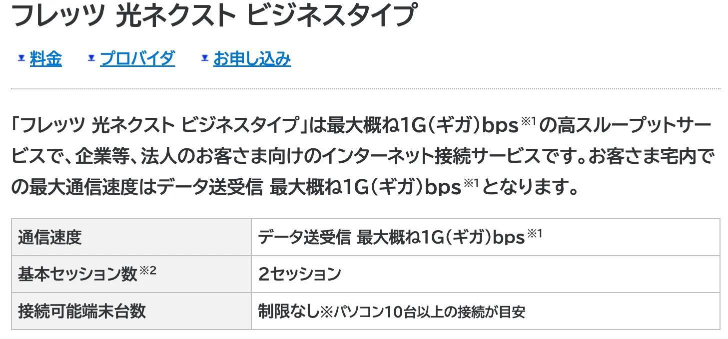 フレッツ光ネクストビジネスタイプ