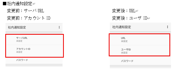 社内通知設定