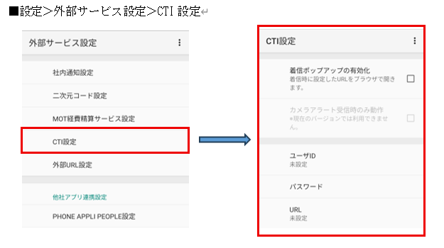 CTI設定