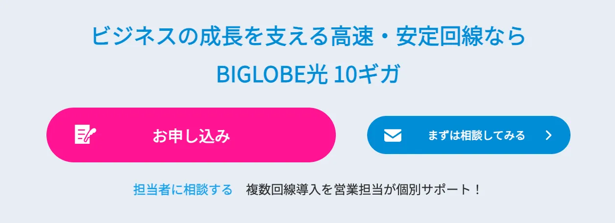 BIGLOBE biz 10ギガ