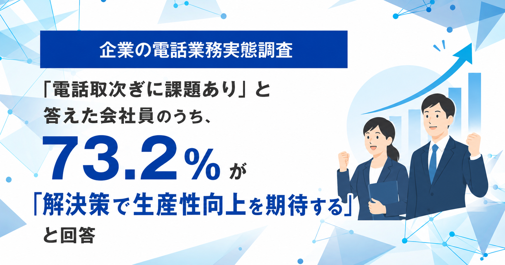 電話に困っている会社員の73%が解決策に期待する調査結果グラフ（2026年版）